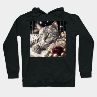 Royal Silver Bengal Cat Hoodie